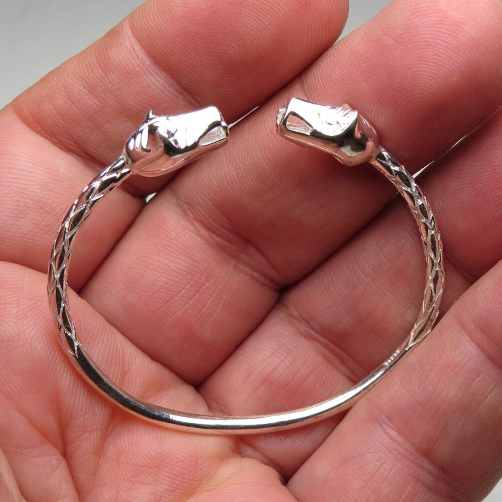 *925 Sterling Silver Baby Bangle Lion Bracelet